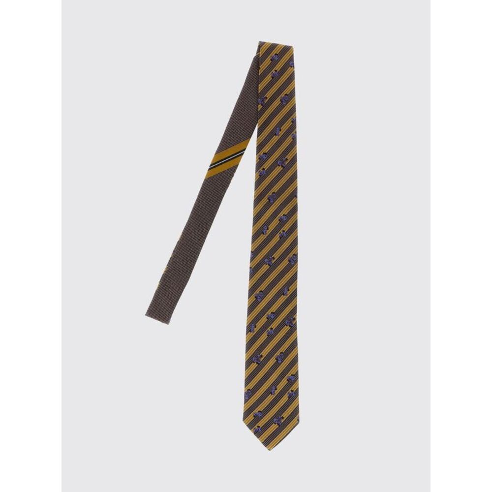 Dries Van Noten Men Dries Van Noten Striped Pure Silk Tie With Fruit Print